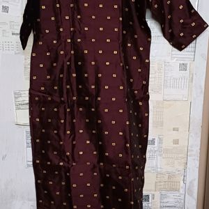 Brown Kurti With Leggi And Dupatta