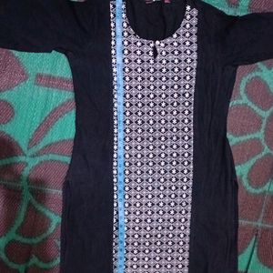 Brand New Thread Work Charcoal Black Kurta