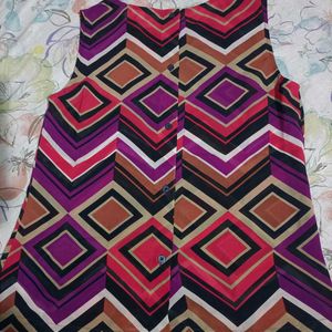 Vibrant Geometric Sleeveless Blouse