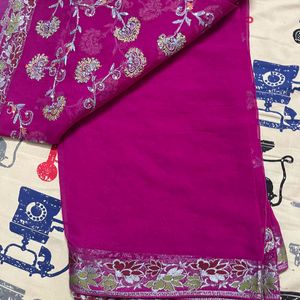 Rani Work Saree