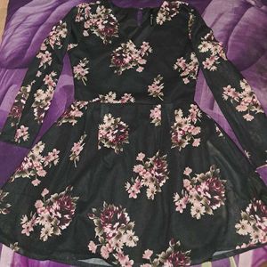 Here & Now Black Flower Dress