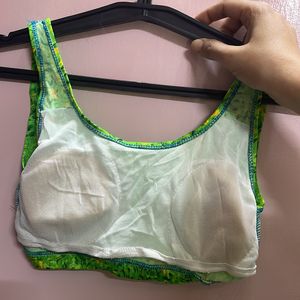 Parrot Green Two Piece Padded Swim Wear