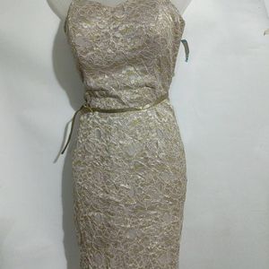 PRETTY GOLDEN NET DRESS