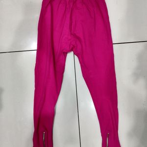 Pink Cotton Leggings