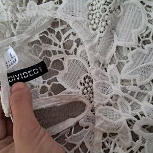 H&M White Lace Top