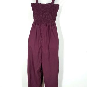 Wine  Sleeveless Jumpsuits(Women's)