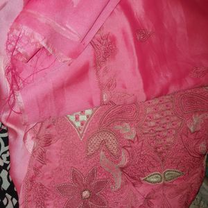 Pure Silk Sareee With Aari Work All Over Handmade