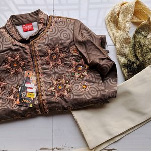 Embroidery Sherwani Suit Set (3-4 Years)