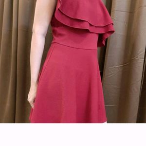 Flared Maroon Dress