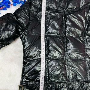 Adidas Glossy Black leather jacket