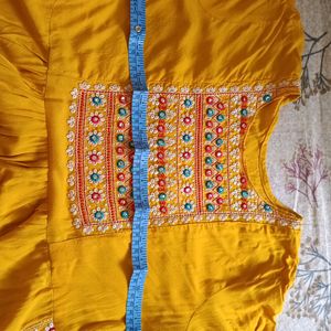 Yellow Rayon Kurti