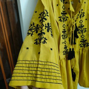 Yellow Peplum Kurti