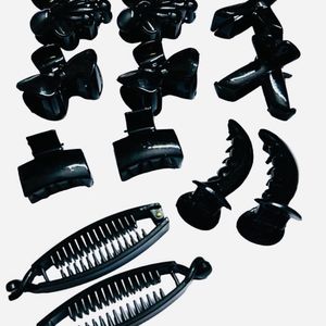 Hair Clutcher 12 Pcs Black Color