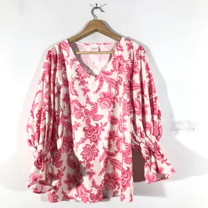 Cream&Pink Printed Top(Women’s)