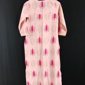 Light Pink Printed Kurti (Women)