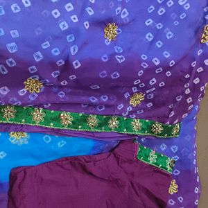 Blue Chiffon Saree