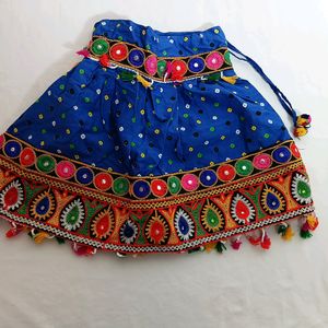 Multicolor Embroidered Lehenga Choli Set (Girls)