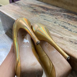 Golden Pencil Heels - ALDO Brand