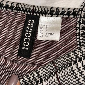 H&M Ribbed Checked Crop Top