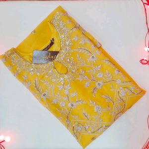 Elegant Yellow Embroidered Kurta