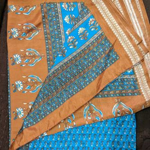 Daily Wear Blue Color synthetic Saree