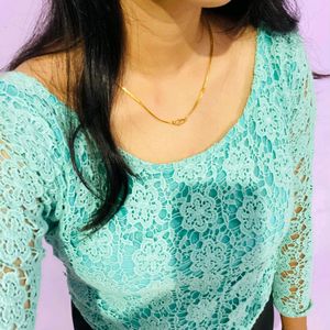 Lace Sea Green Top