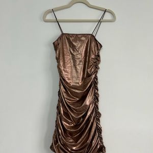 Tokyo Talkies Bronze Bodycon Mini Dress