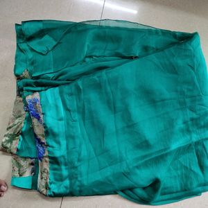 Morpankh Colour Border Synthetic Saree