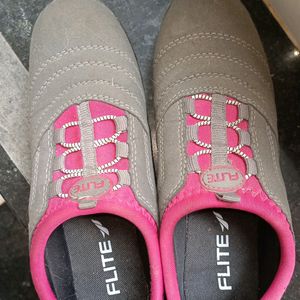 Flite Shoes - Grey And Pink Colour