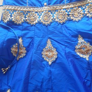 Blue Anarkali Kurti With Stone Work