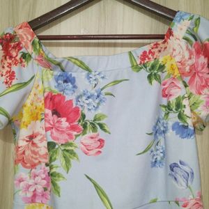 Primark Fitted Floral Midi Dress For Womens