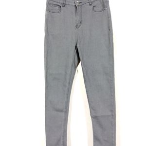 Zudio Grey Cotton High Rise Jeans (Women)