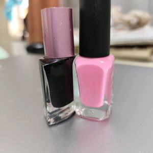 Pink And Black Nailpolish Combo