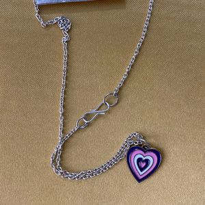 Cute Heart Earrings And Chain Combo