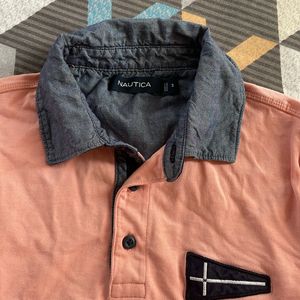 Nautica Pink and Denim Blue Shirt