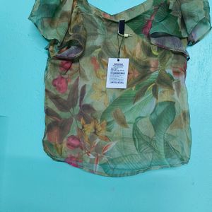 Green Jungle Print Top