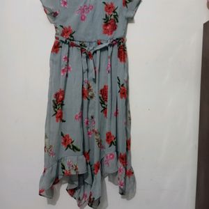 Girls Flower Print Dress