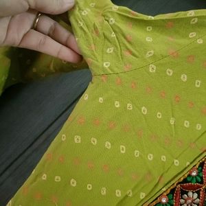 Kurti Embroidery Lime Green