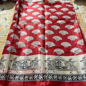 Paper Silk Beautiful Red Saree