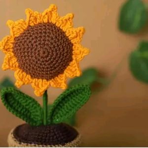 Crochet Sunflower Pot