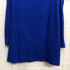 Blue Cold Shoulder Top