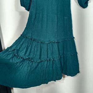 AND Dark Green Flared Women's Dress