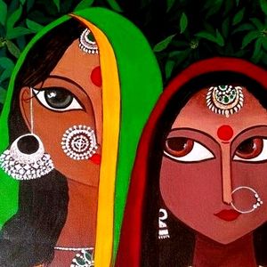 Traditional Indian Artwork On Canvas