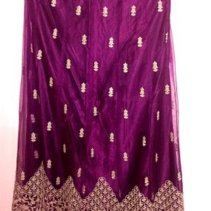 Wine Purple Sharara Lehenga Choli With Dupatta