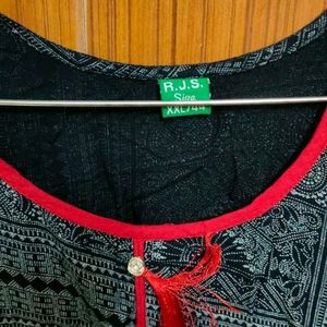 Black And Red Kurta