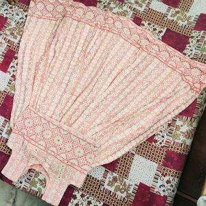 Peach Lengha Choli With 1 metre Dupatta