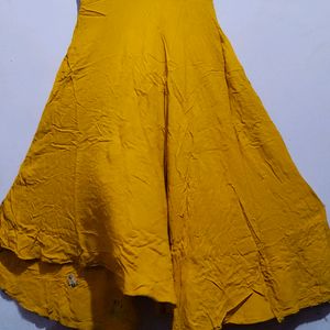 yellow full length long grown anarkali dress