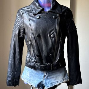 CALVIN KLEIN Leather Biker Jacket