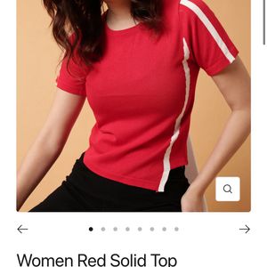 Women Red Solid Top