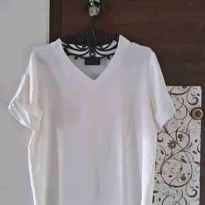 V Neck Off-white Korean Top